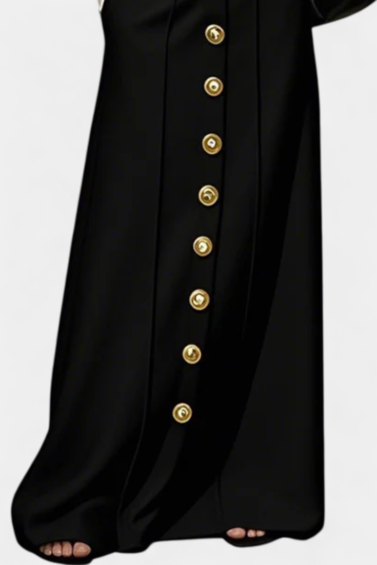 Ada Falda de Botones Suelta con Bolsillos y Estilo Urbano