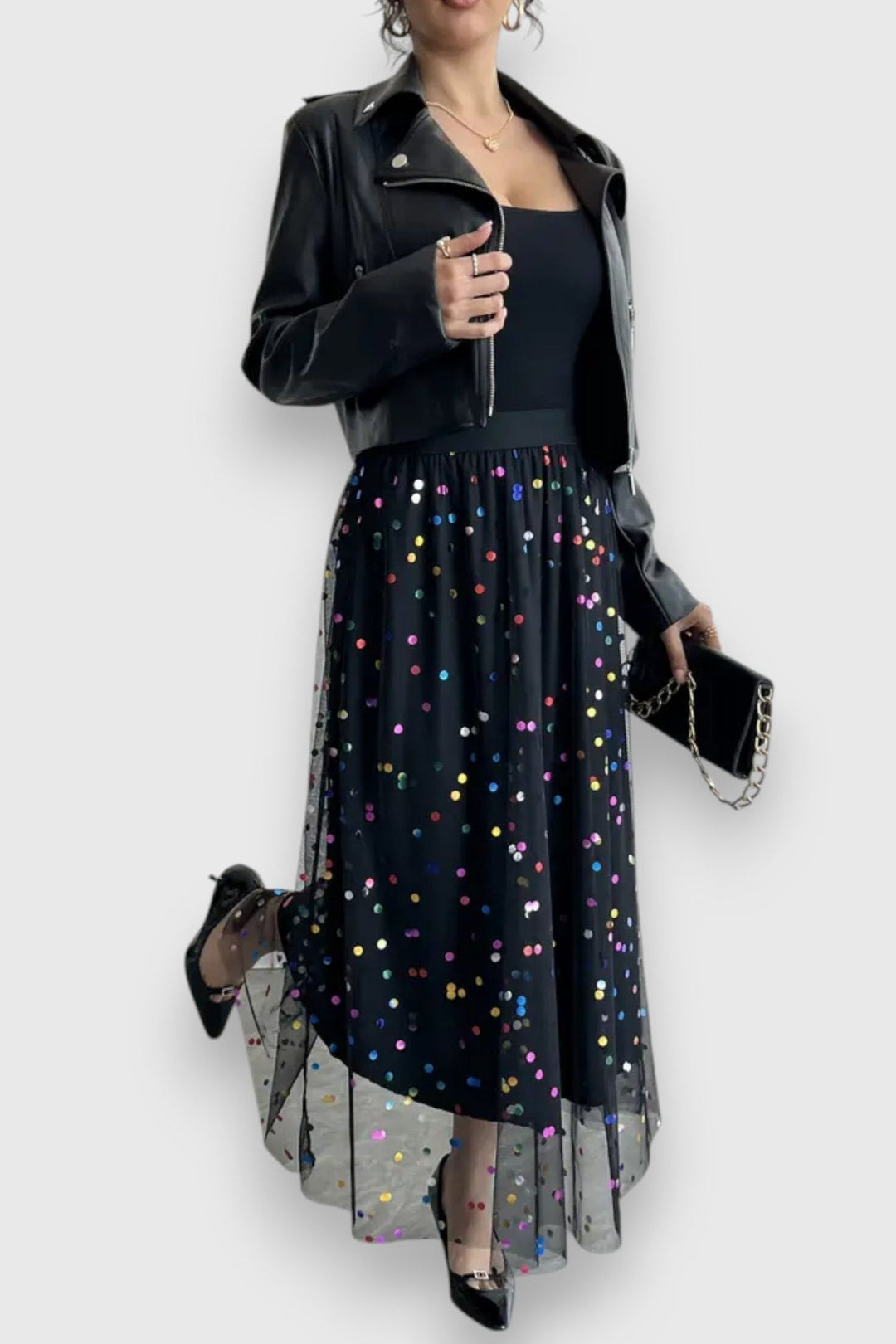 Claire Falda de Lunares Colorida