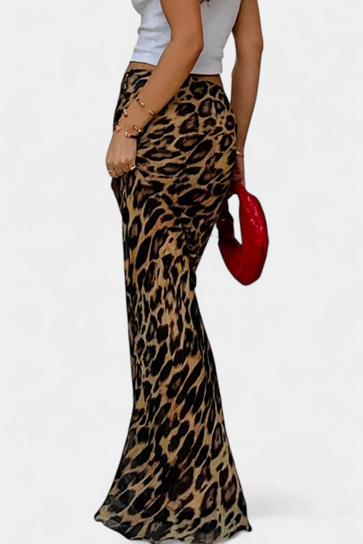 Elena Falda Maxi Slim con Estampado de Leopardo