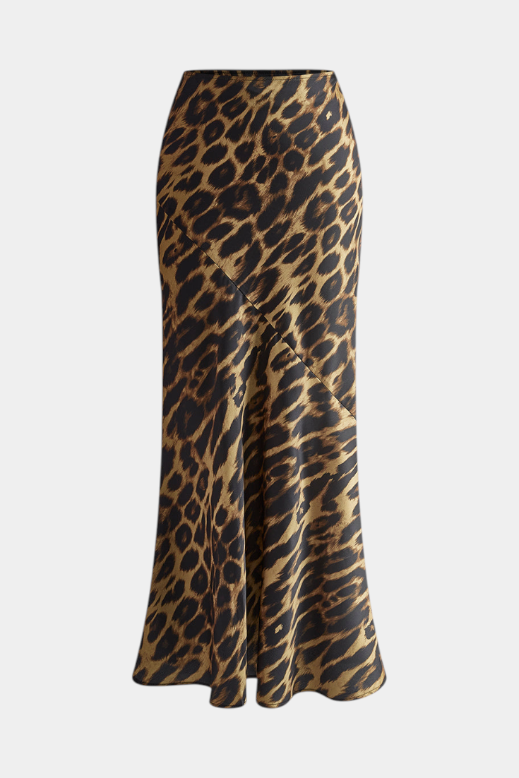 Elena Falda Maxi Slim con Estampado de Leopardo