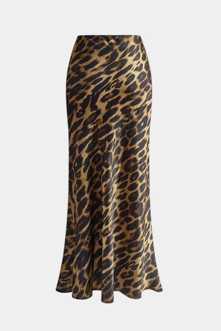 Elena Falda Maxi Slim con Estampado de Leopardo