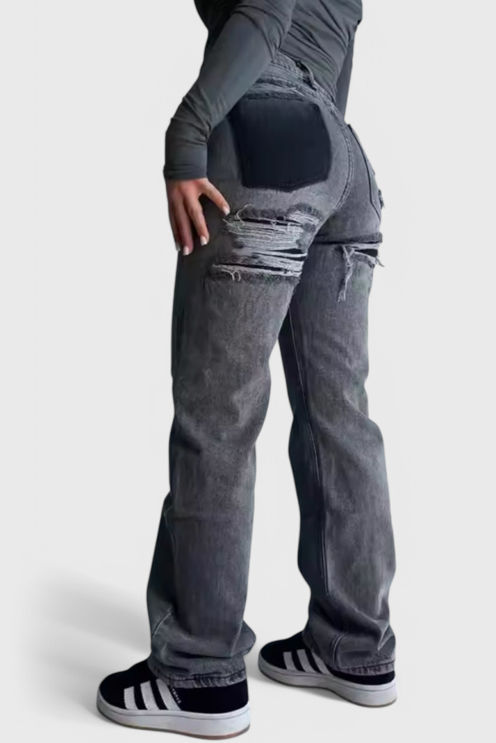 Roxy Jeans Vintage Desgastados de Cintura Alta