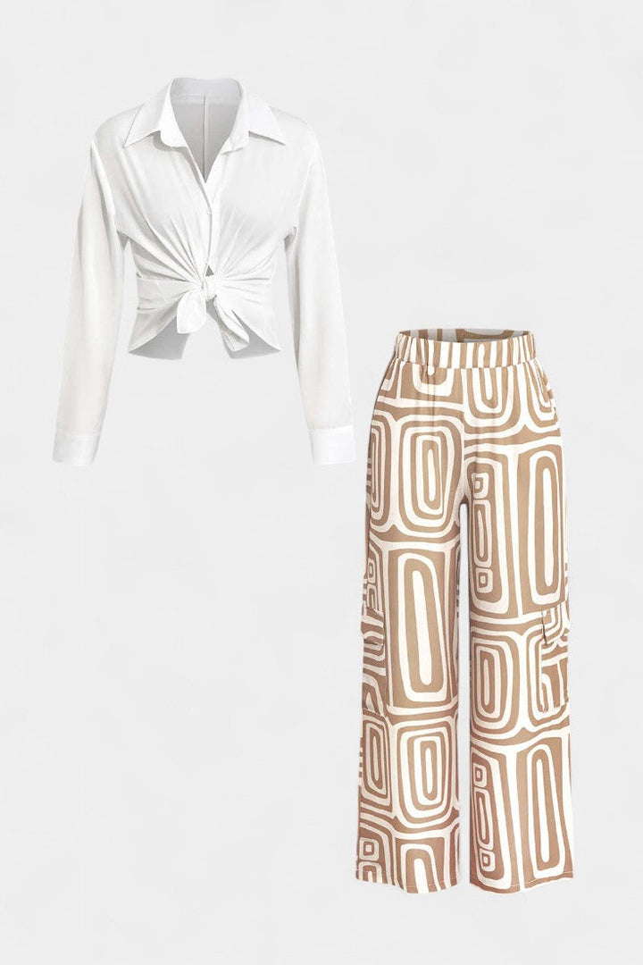 Calla Conjunto de Dos Piezas de Manga Larga