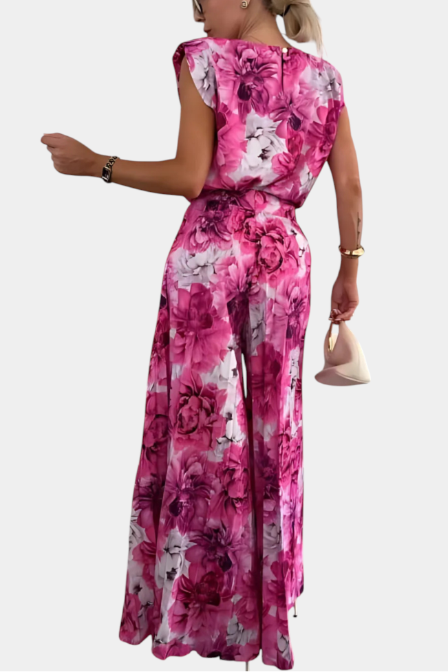 Liora Conjunto de Dos Piezas con Top Estructurado y Pantalón Plisado