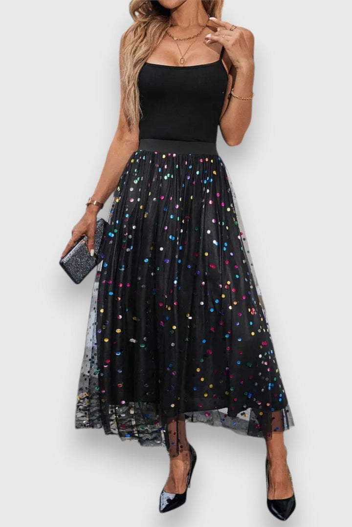 Claire Falda de Lunares Colorida