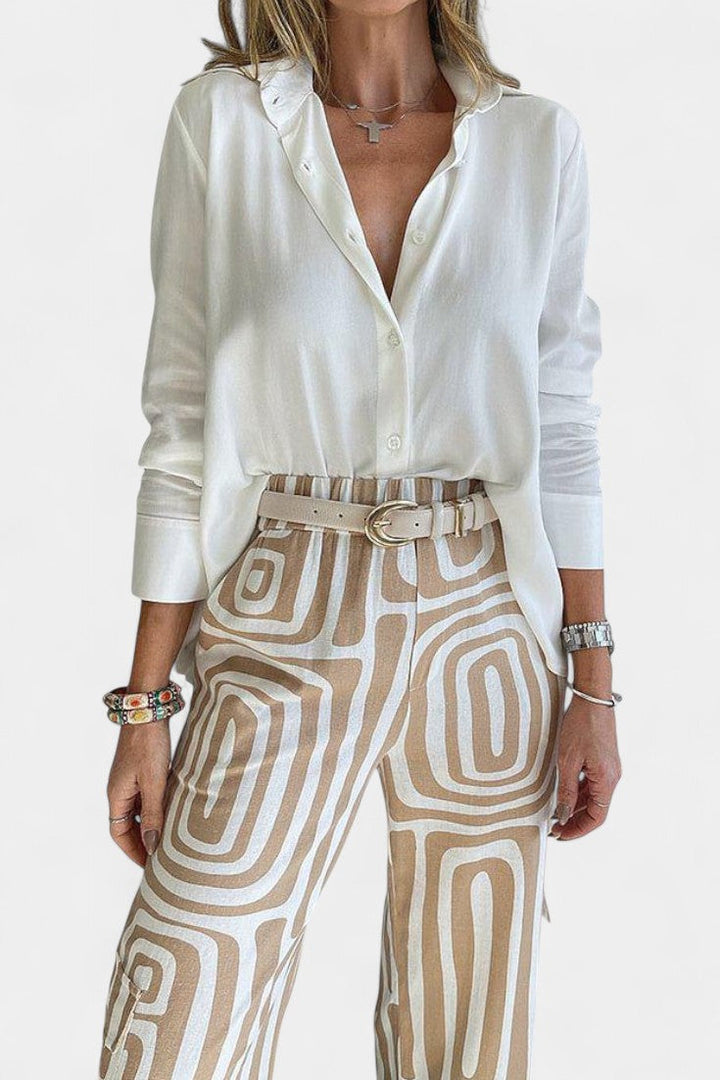 Calla Conjunto de Dos Piezas de Manga Larga