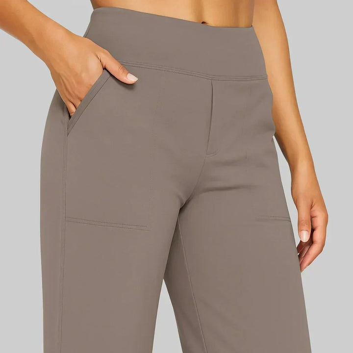 Calista™ | Pantalones de mujer de pierna ancha color marrón